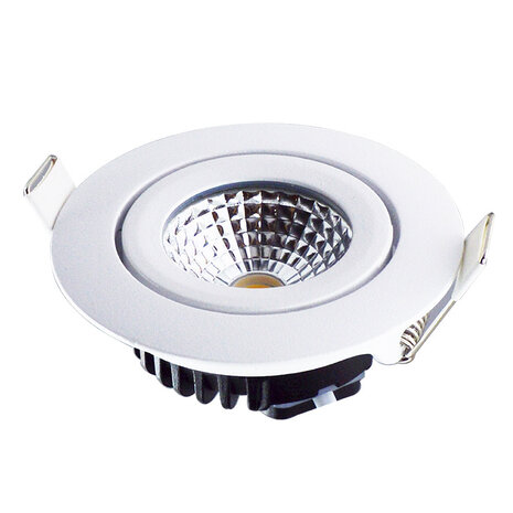 LCB LED-Beleuchtung Innovatives Design, hochwertige Technik & schnelle Lieferung! LED Einbaustrahler 85mm - IP65 Weiss - 5W 420Lm - 2700 K 827 Warmweiß | Einbaudurchmesser 75mm – Triac dimmbar | 230v