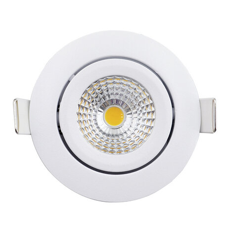 LCB LED-Beleuchtung Innovatives Design, hochwertige Technik & schnelle Lieferung! LED Einbaustrahler 85mm - IP65 Weiss - 5W 420Lm - 2700 K 827 Warmweiß | Einbaudurchmesser 75mm – Triac dimmbar | 230v