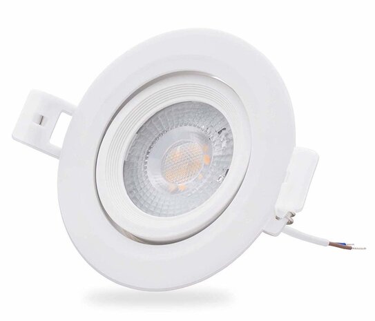 LCB LED LED Einbaustrahler 90mm - 5W 480Lm - 3000K 830 Warmweiß  |  Lochmass 70mm - Schwenkbar  | Triac Dimmbar - entspricht 50W LCB LED LED Einbaustrahler 90mm - 5W 480Lm - 3000K 830 Warmweiß  |  Lochmass 70mm - Schwenkbar  | Triac Dimmbar - entspricht 50W