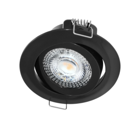 LCB LED-Beleuchtung Innovatives Design, hochwertige Technik & schnelle Lieferung! LED Einbaustrahler dimmbar Schw. - 5W entspricht 45W - 3000K Warmweiß - Sägegr. 74mm