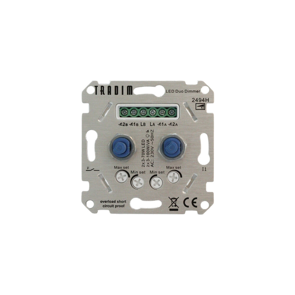 LED Unterputz DUO Dimmer 3100W Phasenabschnitt Hotelschalter