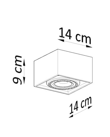 Sollux Lighting LED Deckenspot Beton QUATRO - 1 x GU10 AR111 Fassung - exkl. LED's