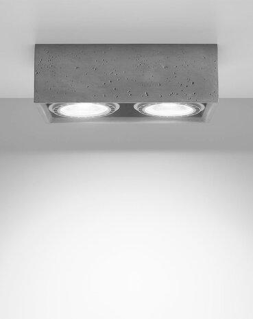 Sollux Lighting LED Deckenspot Beton QUATRO - 2 x GU10 AR111 Fassung - exkl. LED's