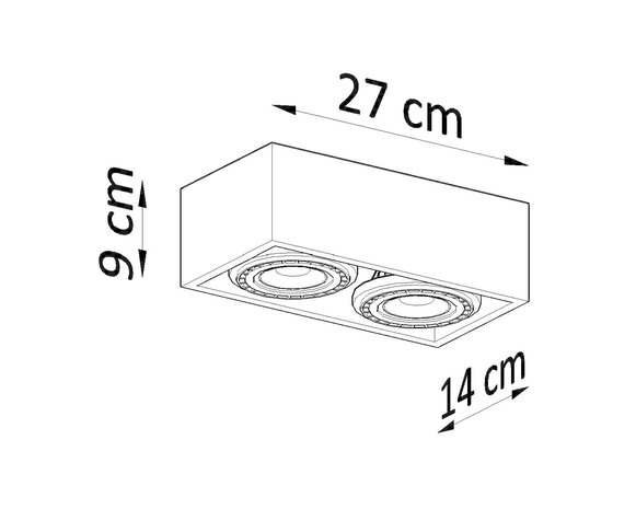 Sollux Lighting LED Deckenspot Beton QUATRO - 2 x GU10 AR111 Fassung - exkl. LED's