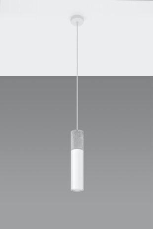 SOLLUX Lighting Group LED Hängeleuchte Weiß Beton BORGIO - 1 x GU10 Fassung - exkl. LED's SOLLUX Lighting Group LED Hängeleuchte Weiß Beton BORGIO - 1 x GU10 Fassung - exkl. LED's