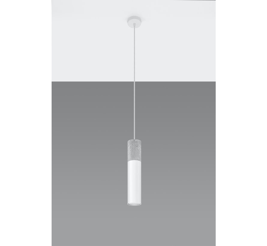 LED Hängeleuchte Weiß Beton BORGIO - 1 x GU10 Fassung