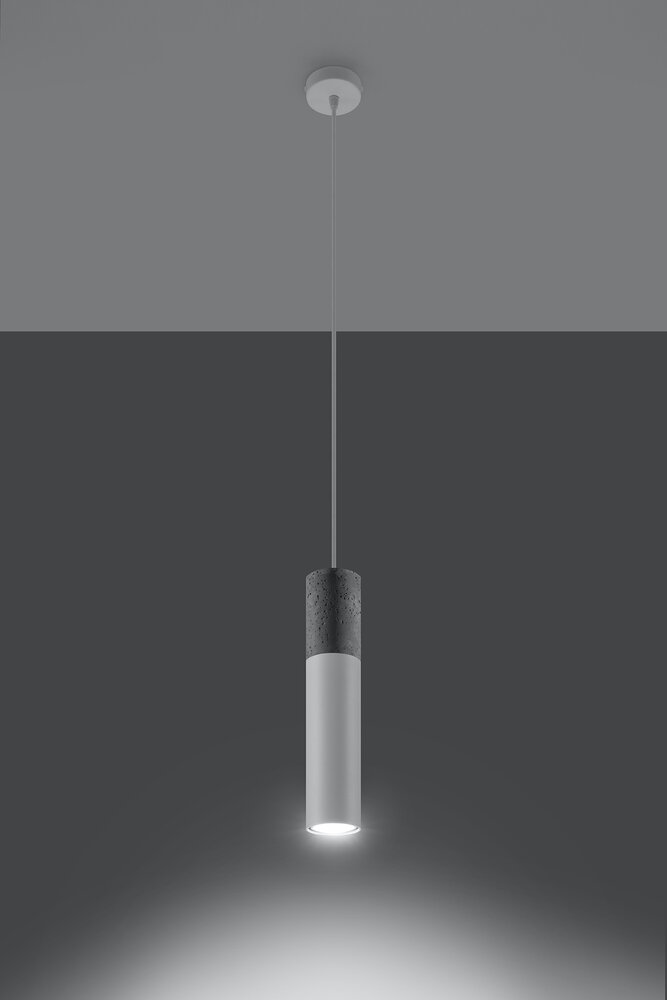 SOLLUX Lighting Group LED Hängeleuchte Weiß Beton BORGIO - 1 x GU10 Fassung - exkl. LED's SOLLUX Lighting Group LED Hängeleuchte Weiß Beton BORGIO - 1 x GU10 Fassung - exkl. LED's