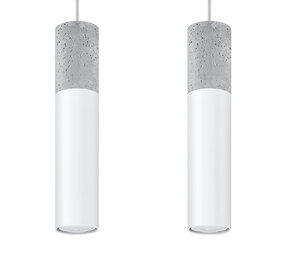 Sollux Lighting LED Hängeleuchte Weiß Beton BORGIO - 2 x GU10 Fassung - exkl. LED's