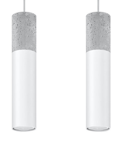 Sollux Lighting LED Hängeleuchte Weiß Beton BORGIO - 2 x GU10 Fassung - exkl. LED's