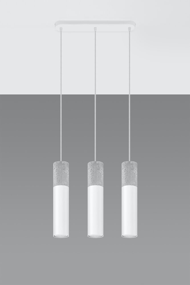 Sollux Lighting LED Hängeleuchte Weiß Beton BORGIO - 3 x GU10 Fassung - exkl. LED's