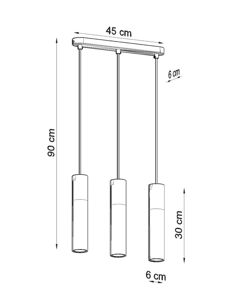 Sollux Lighting LED Hängeleuchte Weiß Beton BORGIO - 3 x GU10 Fassung - exkl. LED's
