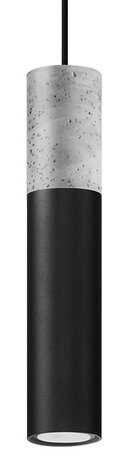 Sollux Lighting LED Hängeleuchte Schwarz Beton BORGIO - 1 x GU10 Fassung - exkl. LED's