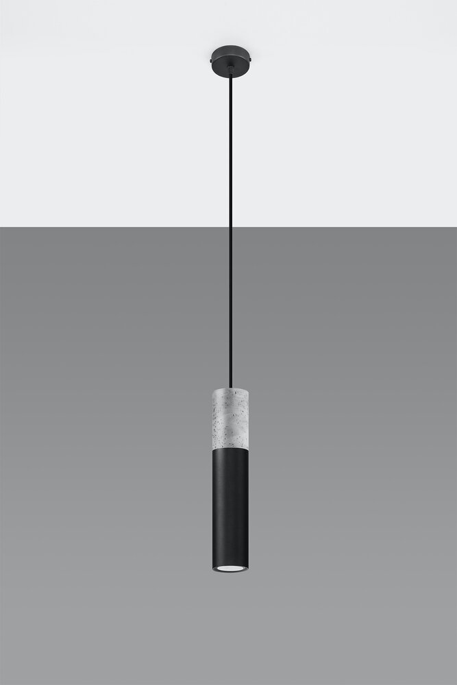 Sollux Lighting LED Hängeleuchte Schwarz Beton BORGIO - 1 x GU10 Fassung - exkl. LED's