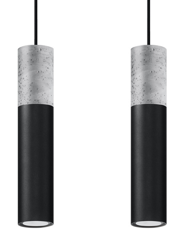 Sollux Lighting LED Hängeleuchte Schwarz Beton BORGIO - 2 x GU10 Fassung - exkl. LED's