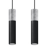 Sollux Lighting LED Hängeleuchte Schwarz Beton BORGIO - 2 x GU10 Fassung - exkl. LED's