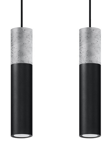 Sollux Lighting LED Hängeleuchte Schwarz Beton BORGIO - 2 x GU10 Fassung - exkl. LED's