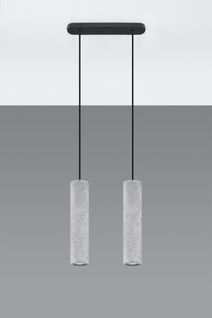 SOLLUX Lighting Group LED Hängeleuchte Beton LUVO - 2 x GU10 Fassung - exkl. LED's