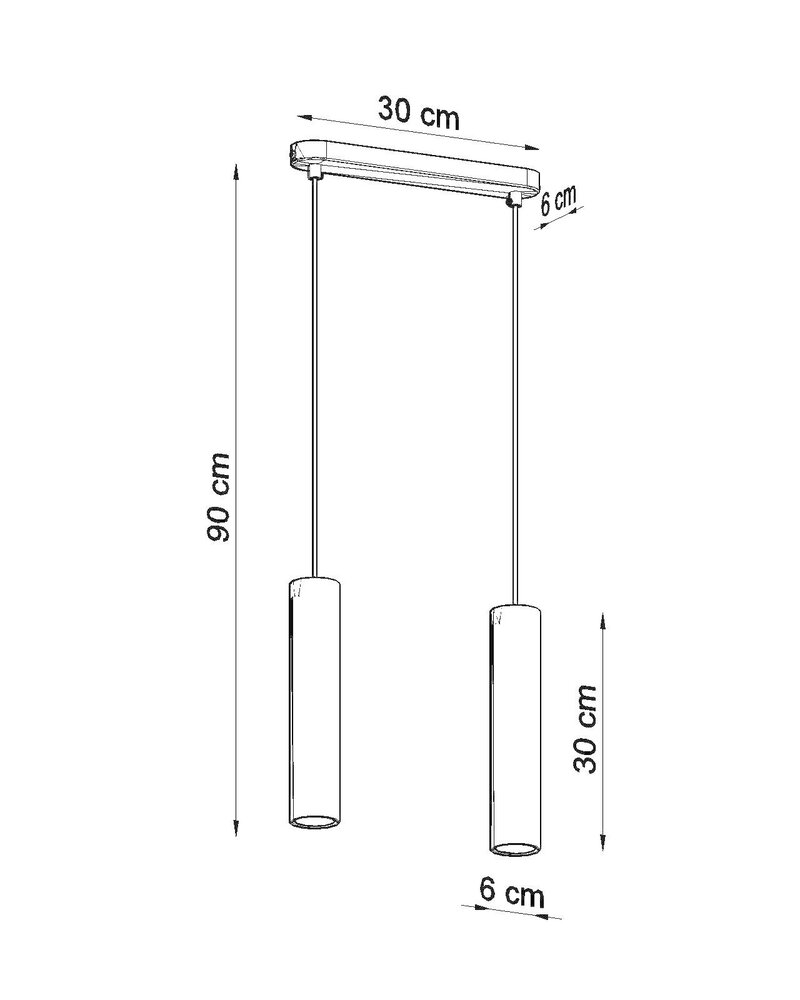 SOLLUX Lighting Group LED Hängeleuchte Beton LUVO - 2 x GU10 Fassung - exkl. LED's