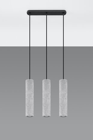 SOLLUX Lighting Group LED Hängeleuchte Beton LUVO - 3 x GU10 Fassung - exkl. LED's