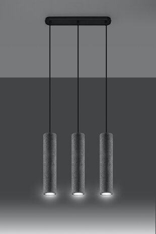 SOLLUX Lighting Group LED Hängeleuchte Beton LUVO - 3 x GU10 Fassung - exkl. LED's