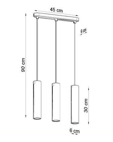 Sollux Lighting LED Hängeleuchte Beton LUVO - 3 x GU10 Fassung - exkl. LED's