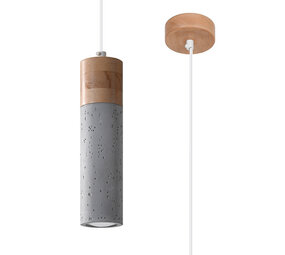 SOLLUX Lighting Group LED Hängeleuchte Beton Holz ZANE - 1 x GU10 Fassung - exkl. LED's SOLLUX Lighting Group LED Hängeleuchte Beton Holz ZANE - 1 x GU10 Fassung - exkl. LED's