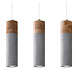 Sollux Lighting LED Hängeleuchte Beton Holz ZANE - 3 x GU10 Fassung - exkl. LED's