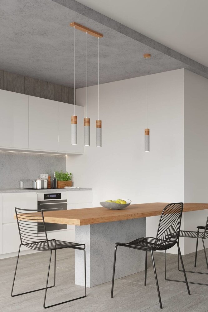 Sollux Lighting LED Hängeleuchte Beton Holz ZANE - 3 x GU10 Fassung - exkl. LED's