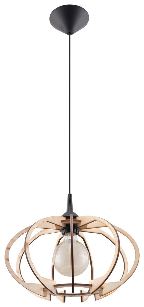 Sollux Lighting LED Hängeleuchte Holz MANDELINO - 1 x E27 Fassung - exkl. LED's