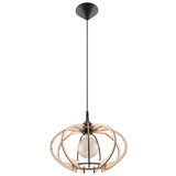 Sollux Lighting LED Hängeleuchte Holz MANDELINO - 1 x E27 Fassung - exkl. LED's