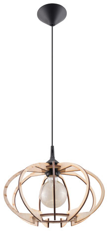 Sollux Lighting LED Hängeleuchte Holz MANDELINO - 1 x E27 Fassung - exkl. LED's