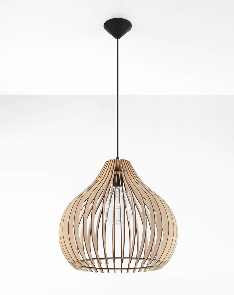 Sollux Lighting LED Hängeleuchte Holz APRILLA - 1 x E27 Fassung - exkl. LED's Sollux Lighting LED Hängeleuchte Holz APRILLA - 1 x E27 Fassung - exkl. LED's