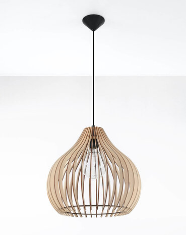 Sollux Lighting LED Hängeleuchte Holz APRILLA - 1 x E27 Fassung - exkl. LED's Sollux Lighting LED Hängeleuchte Holz APRILLA - 1 x E27 Fassung - exkl. LED's