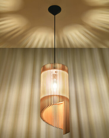 Sollux Lighting LED Hängeleuchte Holz ALEXIA - 1 x E27 Fassung - exkl. LED's
