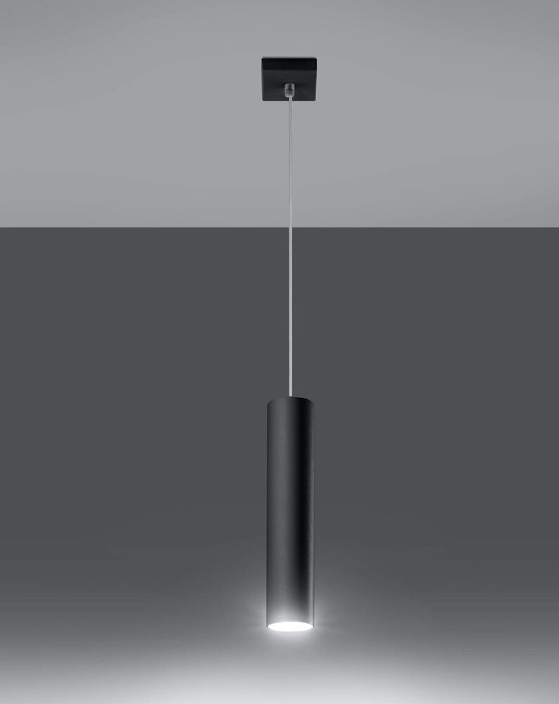 Sollux Lighting LED Hängeleuchte Mattschwarz LOOPEZ - 1 x GU10 Fassung - exkl. LED's Sollux Lighting LED Hängeleuchte Mattschwarz LOOPEZ - 1 x GU10 Fassung - exkl. LED's