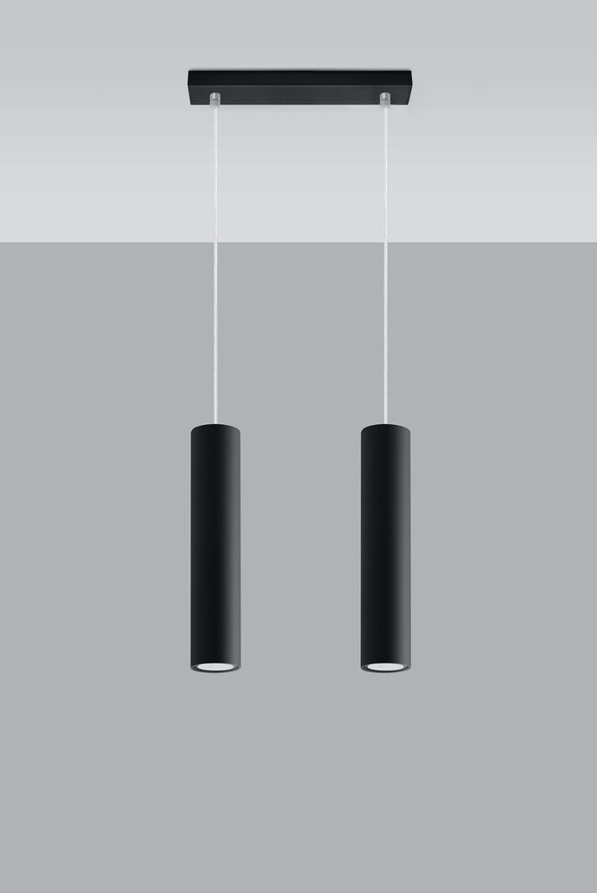 SOLLUX Lighting Group LED Hängeleuchte Mattschwarz LOOPEZ - 2 x GU10 Fassung - exkl. LED's SOLLUX Lighting Group LED Hängeleuchte Mattschwarz LOOPEZ - 2 x GU10 Fassung - exkl. LED's