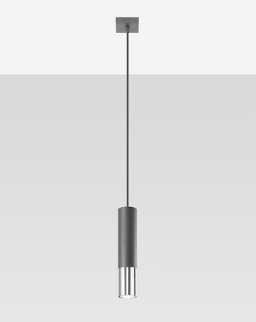 Sollux Lighting LED Hängeleuchte Schwarz Chrom LOOPEZ - 1 x GU10 Fassung - exkl. LED's