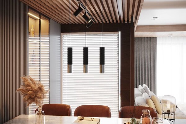 Sollux Lighting LED Hängeleuchte Schwarz Chrom LOOPEZ - 3 x GU10 Fassung - exkl. LED's