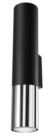 Sollux Lighting LED Wandleuchte Schwarz Chrom LOOPEZ - 1 x GU10 Fassung - exkl. LED's