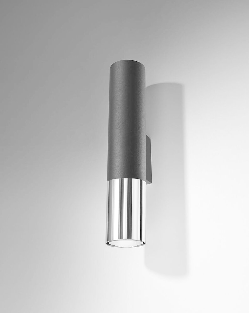 SOLLUX Lighting Group LED Wandleuchte Schwarz Chrom LOOPEZ - 1 x GU10 Fassung - exkl. LED's SOLLUX Lighting Group LED Wandleuchte Schwarz Chrom LOOPEZ - 1 x GU10 Fassung - exkl. LED's
