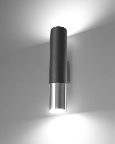 Sollux Lighting LED Wandleuchte Schwarz Chrom LOOPEZ - 1 x GU10 Fassung - exkl. LED's