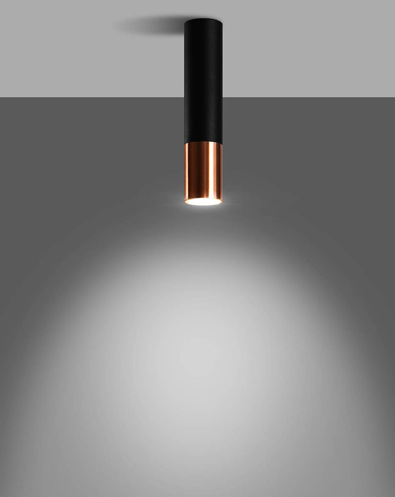 Sollux Lighting LED Deckenspot Schwarz Kupfer LOOPEZ - 1 x GU10 Fassung - exkl. LED's