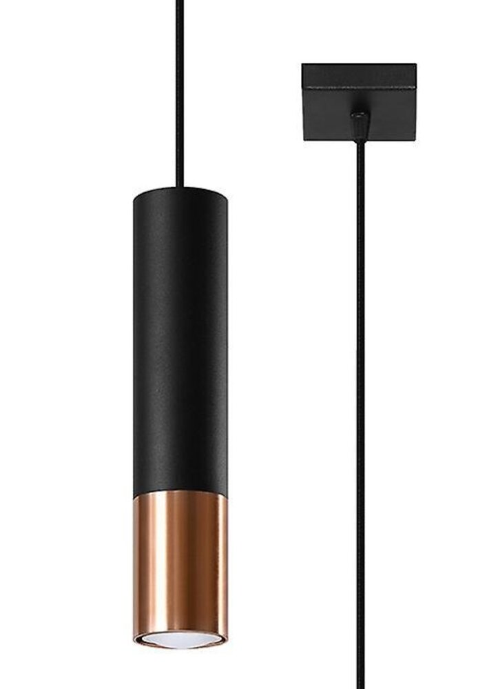 Sollux Lighting LED Hängeleuchte Schwarz Kupfer LOOPEZ - 1 x GU10 Fassung - exkl. LED's