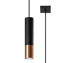 Sollux Lighting LED Hängeleuchte Schwarz Kupfer LOOPEZ - 1 x GU10 Fassung - exkl. LED's