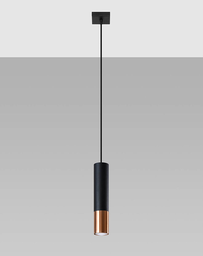 SOLLUX Lighting Group LED Hängeleuchte Schwarz Kupfer LOOPEZ - 1 x GU10 Fassung - exkl. LED's