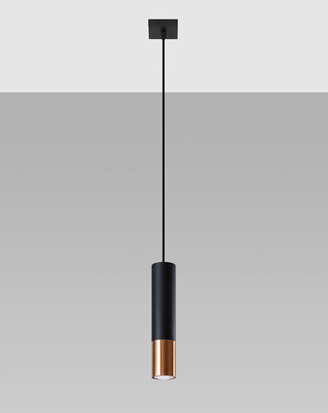 SOLLUX Lighting Group LED Hängeleuchte Schwarz Kupfer LOOPEZ - 1 x GU10 Fassung - exkl. LED's