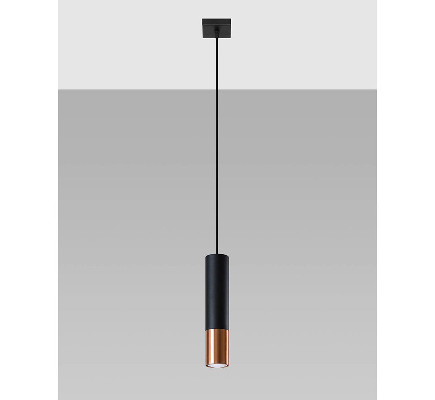 LED Hängeleuchte Schwarz Kupfer LOOPEZ - 1 x GU10 Fassung