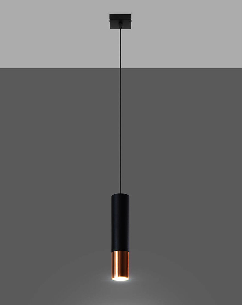 Sollux Lighting LED Hängeleuchte Schwarz Kupfer LOOPEZ - 1 x GU10 Fassung - exkl. LED's