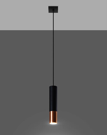Sollux Lighting LED Hängeleuchte Schwarz Kupfer LOOPEZ - 1 x GU10 Fassung - exkl. LED's