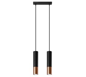 Sollux Lighting LED Hängeleuchte Schwarz Kupfer LOOPEZ - 2 x GU10 Fassung - exkl. LED's